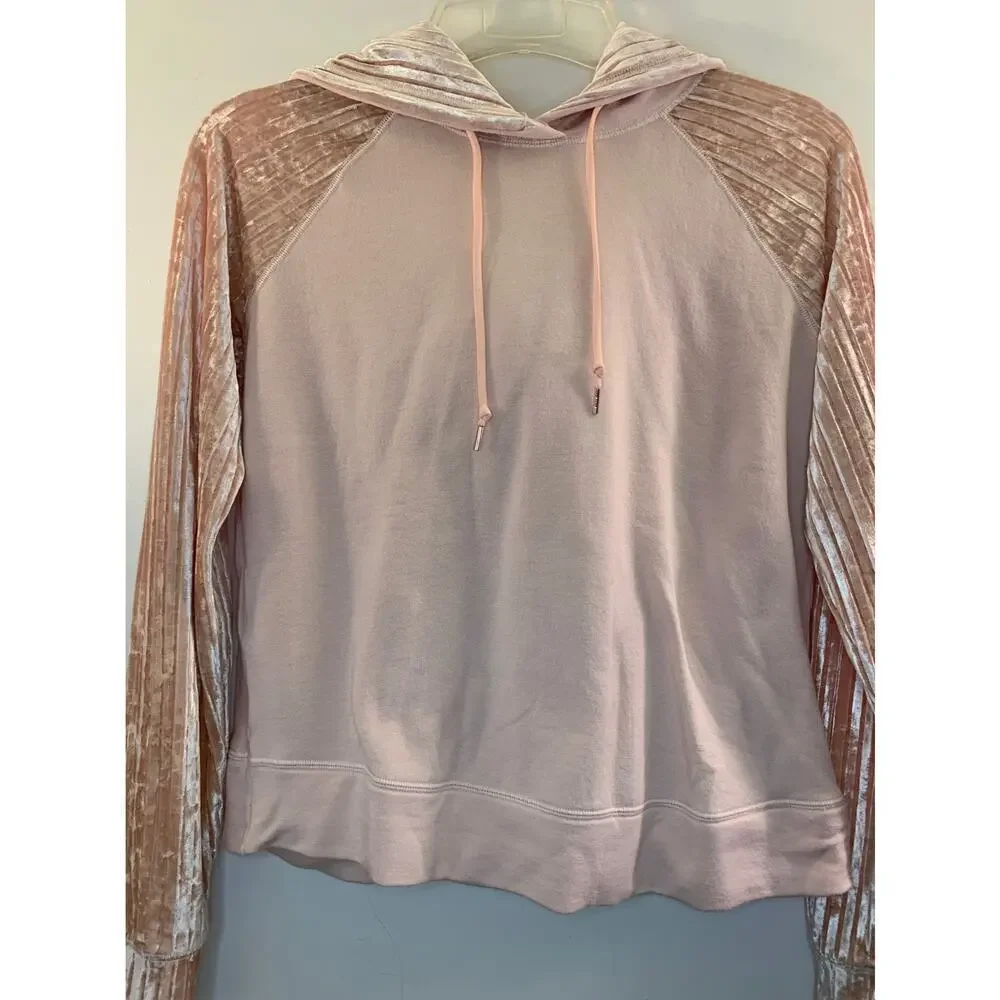 CALIA BY CARRIE UNDERWOOD Women’s Pink Velvet Sleeve Hoodie / Size: M